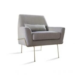 PIB Fauteuils Fauteuil En Tissu Gris Et Bleu