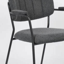 White Label Fauteuils Fauteuil En Tissu Gris Foncé -Chaise Soldes 2024 fauteuil en tissu gris fonce 9