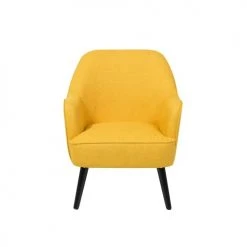 Beliani Fauteuils Fauteuil En Tissu Jaune -Chaise Soldes 2024 fauteuil en tissu jaune 2