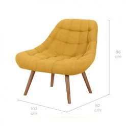 Rendez Vous Déco Fauteuils Fauteuil En Tissu Jaune -Chaise Soldes 2024 fauteuil en tissu jaune 9