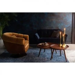 Dutchbone Fauteuils Fauteuil En Tissu Marron -Chaise Soldes 2024 fauteuil en tissu marron 3