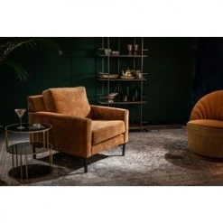 Dutchbone Fauteuils Fauteuil En Tissu Marron -Chaise Soldes 2024 fauteuil en tissu marron 9