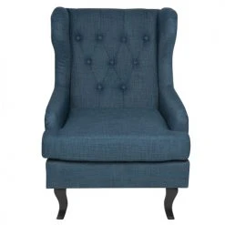 Beliani Fauteuils Fauteuil En Tissu Tapissé Bleu Foncé -Chaise Soldes 2024 fauteuil en tissu tapisse bleu fonce 2