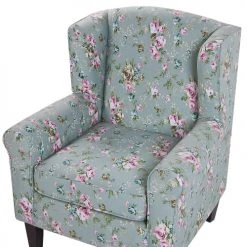 Beliani Fauteuils Fauteuil En Tissu Vert à Motif Floral Avec Repose-pieds -Chaise Soldes 2024 fauteuil en tissu vert a motif floral avec repose pieds 5