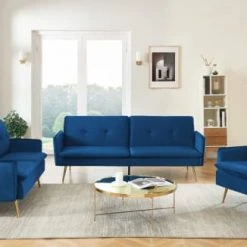 Baita Fauteuils Fauteuil En Velours 1 Place Bleu Marine -Chaise Soldes 2024 fauteuil en velours 1 place bleu marine 5