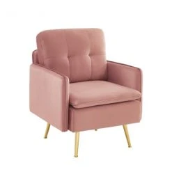 Baita Fauteuils Fauteuil En Velours 1 Place Rose Poudré -Chaise Soldes 2024 fauteuil en velours 1 place rose poudre 2