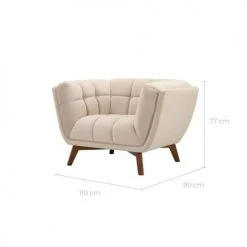 Rendez Vous Déco Fauteuils Fauteuil En Velours Beige -Chaise Soldes 2024 fauteuil en velours beige 2
