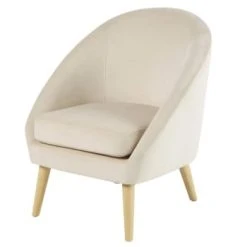 Maisons Du Monde Fauteuils Fauteuil Vintage En Velours Bleu Nuit Et Hévéa Massif -Chaise Soldes 2024 fauteuil en velours beige suzie 1000 13 0 185976 1