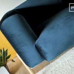 PIB Fauteuils Fauteuil En Velours Bleu -Chaise Soldes 2024 fauteuil en velours bleu 3