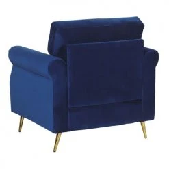 Beliani Fauteuils Fauteuil En Velours Bleu Cobalt -Chaise Soldes 2024 fauteuil en velours bleu cobalt 3