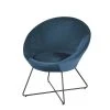Maisons Du Monde Fauteuils Fauteuil En Velours Bleu Et Pieds En Métal