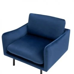 Beliani Fauteuils Fauteuil En Velours Bleu Foncé -Chaise Soldes 2024 fauteuil en velours bleu fonce 10