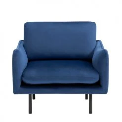 Beliani Fauteuils Fauteuil En Velours Bleu Foncé -Chaise Soldes 2024 fauteuil en velours bleu fonce 8