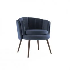 Potiron Paris Fauteuils Fauteuil En Velours Bleu Nuit -Chaise Soldes 2024 fauteuil en velours bleu nuit 3