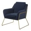 Maisons Du Monde Fauteuils Fauteuil En Velours Bleu Nuit Et Coloris Laiton