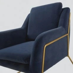 Maisons Du Monde Fauteuils Fauteuil En Velours Bleu Nuit Et Coloris Laiton -Chaise Soldes 2024 fauteuil en velours bleu nuit et coloris laiton 1000 1 34 210036 4