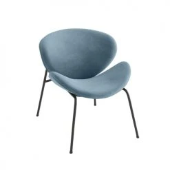 Potiron Paris Fauteuils Fauteuil En Velours Bleu Perle -Chaise Soldes 2024 fauteuil en velours bleu perle 3