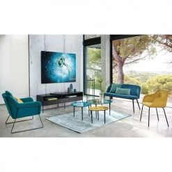 Maisons Du Monde Fauteuils Fauteuil En Velours Bleu Pétrole -Chaise Soldes 2024 fauteuil en velours bleu petrole 1000 12 5 174993 6