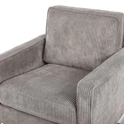 Beliani Fauteuils Fauteuil En Velours Côtelé Gris -Chaise Soldes 2024 fauteuil en velours cotele gris 2
