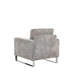 Beliani Fauteuils Fauteuil En Velours Côtelé Gris -Chaise Soldes 2024 fauteuil en velours cotele gris 4