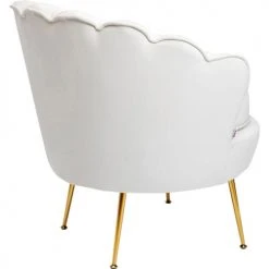 Kare Design Fauteuils Fauteuil En Velours écru Et Acier Doré -Chaise Soldes 2024 fauteuil en velours ecru et acier dore 4