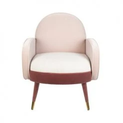 Zuiver Fauteuils Fauteuil En Velours Et Tissu Rose -Chaise Soldes 2024 fauteuil en velours et tissu rose 2