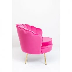 Kare Design Fauteuils Fauteuil En Velours Fuchsia Et Acier Doré -Chaise Soldes 2024 fauteuil en velours fuchsia et acier dore 4