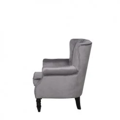 Beliani Fauteuils Fauteuil En Velours Gris -Chaise Soldes 2024 fauteuil en velours gris 15