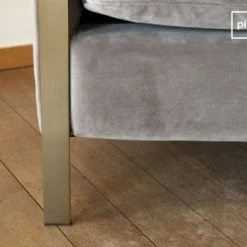 PIB Fauteuils Fauteuil En Velours Gris -Chaise Soldes 2024 fauteuil en velours gris 4