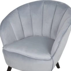 Beliani Fauteuils Fauteuil En Velours Gris Clair -Chaise Soldes 2024 fauteuil en velours gris clair 5