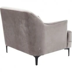 Kare Design Fauteuils Fauteuil En Velours Gris Et Acier -Chaise Soldes 2024 fauteuil en velours gris et acier 2