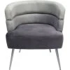 Kare Design Fauteuils Fauteuil En Velours Gris Et Acier Chromé