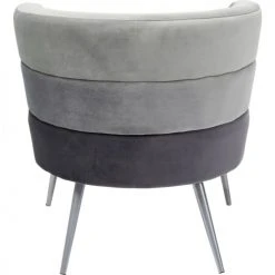Kare Design Fauteuils Fauteuil En Velours Gris Et Acier Chromé -Chaise Soldes 2024 fauteuil en velours gris et acier chrome 2