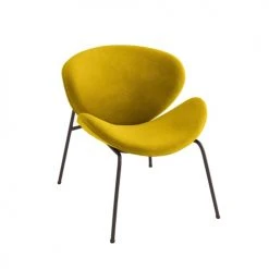 Potiron Paris Fauteuils Fauteuil En Velours Jaune Moutarde -Chaise Soldes 2024 fauteuil en velours jaune moutarde 4