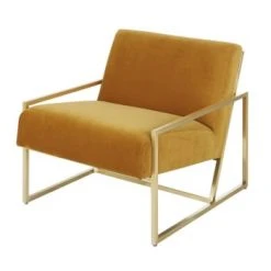 Maisons Du Monde Fauteuils Fauteuil En Coton Blanc Et Pieds En Métal Doré -Chaise Soldes 2024 fauteuil en velours jaune pieds en acier dore citizen 1000 8 36 220124 5
