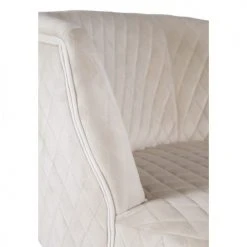 Now’s Home Fauteuils Fauteuil En Velours Matelassé écru Pieds En Métal Noir -Chaise Soldes 2024 fauteuil en velours matelasse ecru pieds en metal noir 5