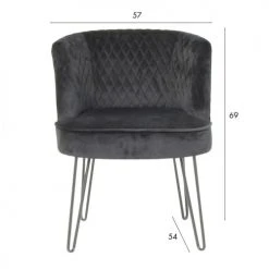 Pirouette Paris Fauteuils Fauteuil En Velours Matelassé Noir Pieds En Métal Noir -Chaise Soldes 2024 fauteuil en velours matelasse noir pieds en metal noir 5
