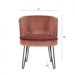 Pirouette Paris Fauteuils Fauteuil En Velours Matelassé Rose Pieds En Métal Noir -Chaise Soldes 2024 fauteuil en velours matelasse rose pieds en metal noir 4