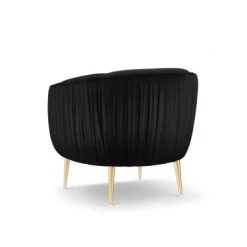 Micadoni Home Fauteuils Fauteuil En Velours Noir -Chaise Soldes 2024 fauteuil en velours noir 5