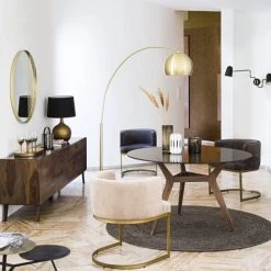 Maisons Du Monde Fauteuils Fauteuil En Velours Noir Et Métal Coloris Laiton -Chaise Soldes 2024 fauteuil en velours noir et metal coloris laiton 1000 11 13 198945 5