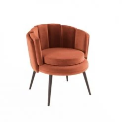 Potiron Paris Fauteuils Fauteuil En Velours Ocre -Chaise Soldes 2024 fauteuil en velours ocre 4