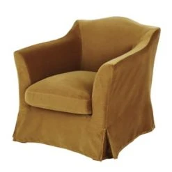 Maisons Du Monde Fauteuils Fauteuil En Velours Ocre -Chaise Soldes 2024 fauteuil en velours ocre anaelle 1000 2 30 213148 1 1