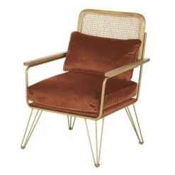 Maisons Du Monde Fauteuils Fauteuil En Velours Vert Cannage En Rotin -Chaise Soldes 2024 fauteuil en velours orange ecureuil cannage en rotin rosalie 1000 13 26 209946 1