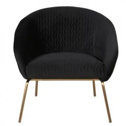 Zago Fauteuils Fauteuil En Velours Piqué Et Pieds Dorés