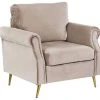 Beliani Fauteuils Fauteuil En Velours Taupe