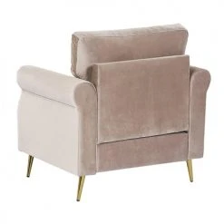 Beliani Fauteuils Fauteuil En Velours Taupe -Chaise Soldes 2024 fauteuil en velours taupe 3