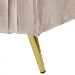 Beliani Fauteuils Fauteuil En Velours Taupe -Chaise Soldes 2024 fauteuil en velours taupe 5