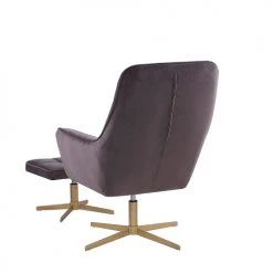 Beliani Fauteuils Fauteuil En Velours Taupe Avec Repose-pieds Assorti -Chaise Soldes 2024 fauteuil en velours taupe avec repose pieds assorti 3
