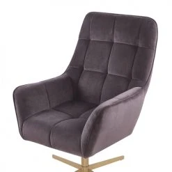 Beliani Fauteuils Fauteuil En Velours Taupe Avec Repose-pieds Assorti -Chaise Soldes 2024 fauteuil en velours taupe avec repose pieds assorti 4