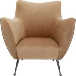 Kare Design Fauteuils Fauteuil En Velours Vert Et Acier Doré -Chaise Soldes 2024 fauteuil en velours taupe et acier